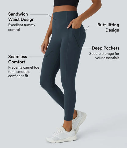 Halara UltraSculpt™ SoCinched High Waisted Tummy Control Pocket Shaping Training Leggings